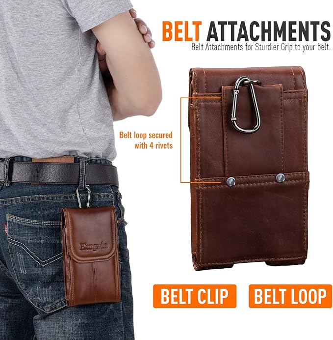 Hengwin Genuine Leather Cell Phone Holster Belt Case - Image 5