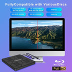 8-in-1 External Blu-ray Drive: 2 USB + USB-C Ports, TF/SD Card Reader, Laptop - Image 4