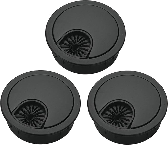 3 Pcs Satin Nickel Metal Cable Grommet, Zinc Alloy Desk Table Grommet Cable by Xntun