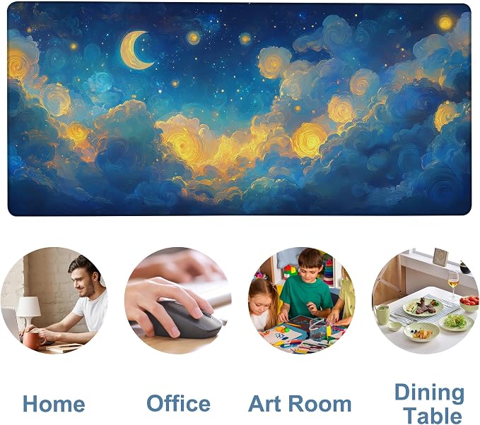 Gaming Desk Pad Large Extra Length Night Sky Mouse Pad Keyboard Laptop Non-Slip - Image 5