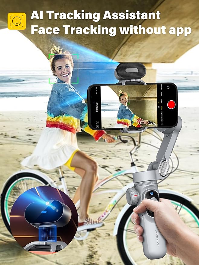 Gimbal Stabilizer for Smartphone AI Tracking, 3-axis Gimbal - Image 2