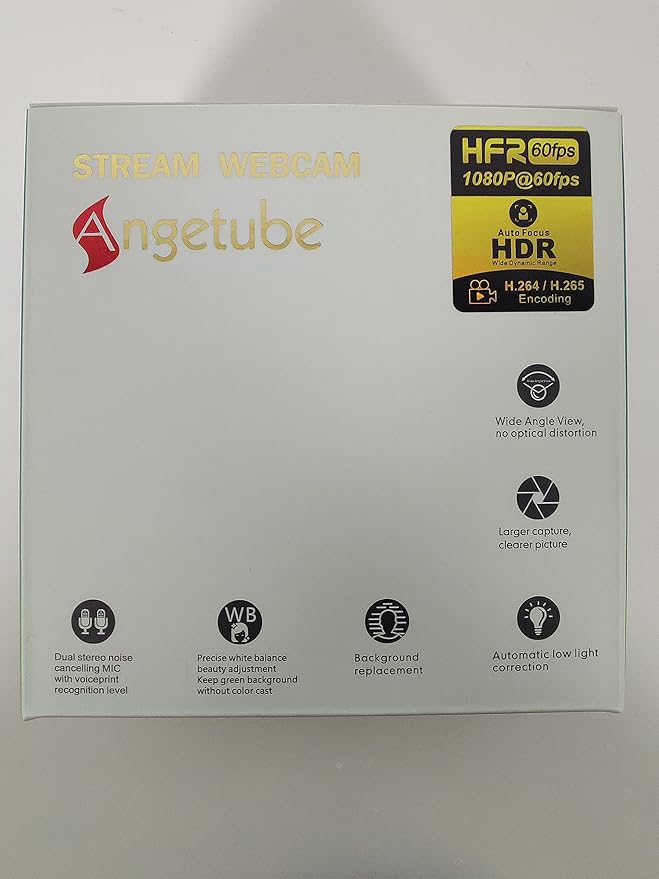Angetube 1080p Webcam with Ring Light - Image 9