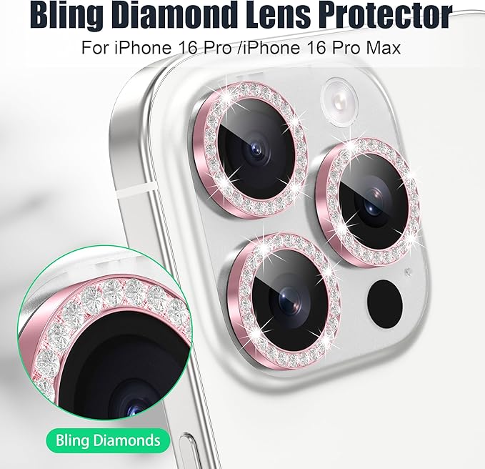 AGVEE 3+3 6 Pack for iPhone 16 Pro 6.3" / 16 Pro Max 6.9" Camera Lens Cover - Image 4