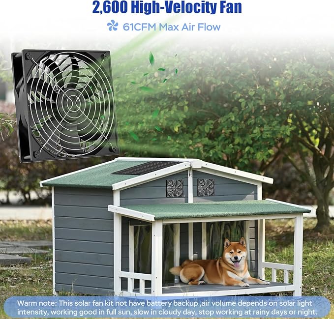 MARBERO 4.7 Inch Solar Powered Fan Kit, 15W Solar Panel - Image 2