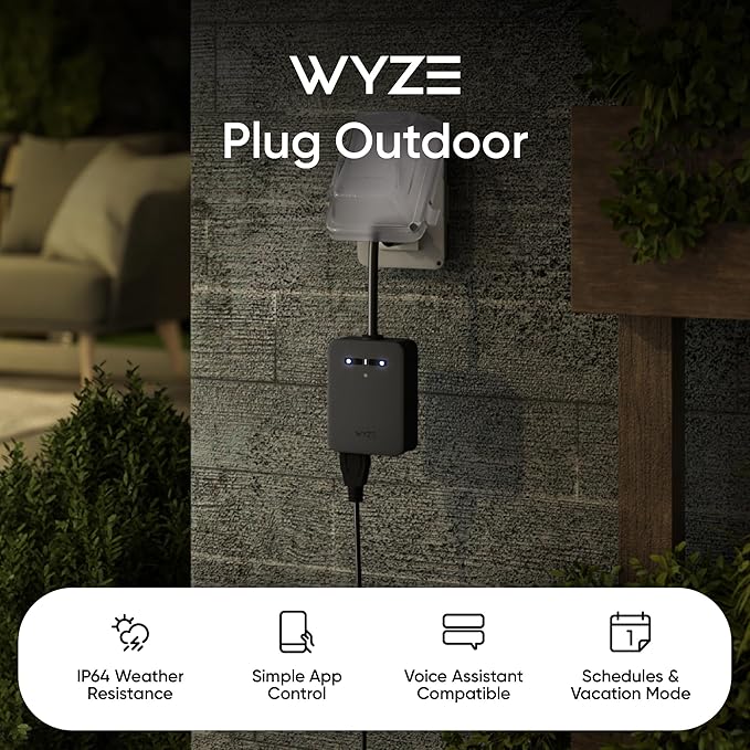 Wyze Plug Outdoor, Dual Outlets Energy Monitoring, 2.4GHz WiFi Smart Plug - Image 2
