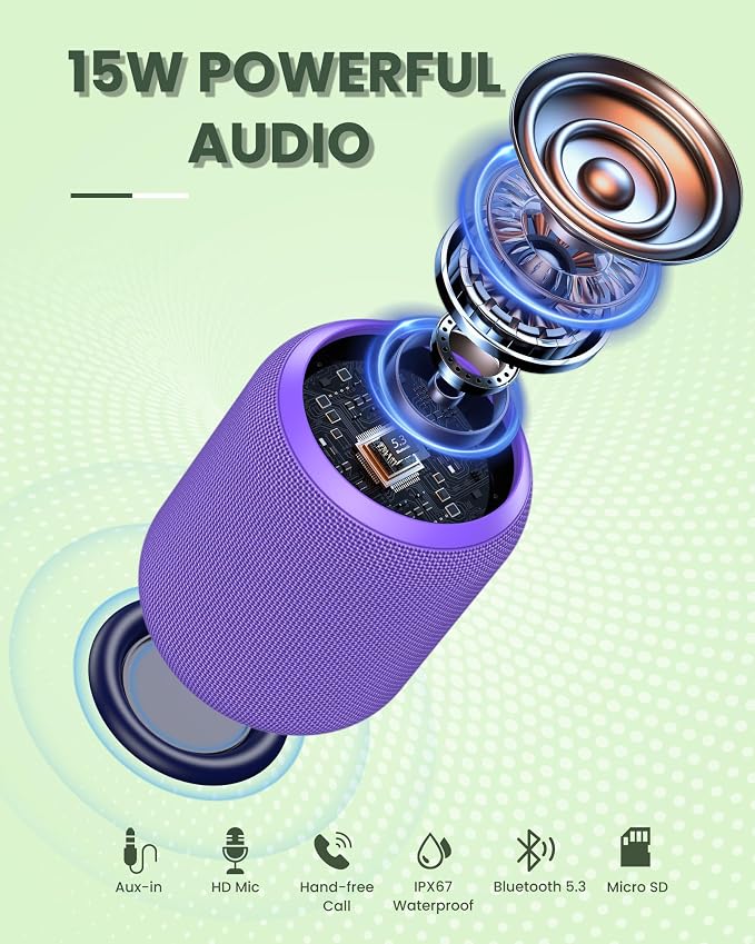 NOTABRICK Bluetooth Speakers, Portable Wireless Speaker - Image 2