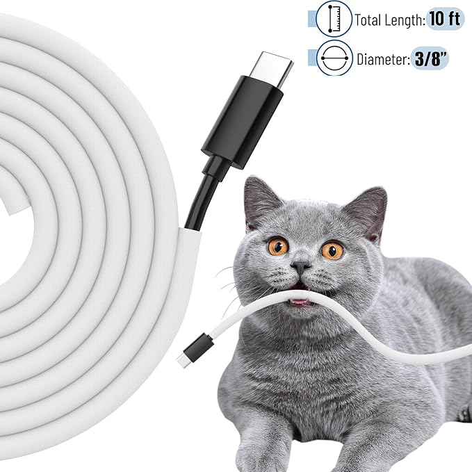Cord Protectors from Pets No Chew, 3/8 inch 10ft Wire Protector Cord Covers - Image 2