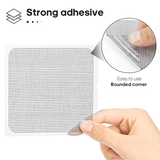 14 Sheets Window Screen Patches Repair Kit, Strong Adhesive Fiberglass Quick - Image 2