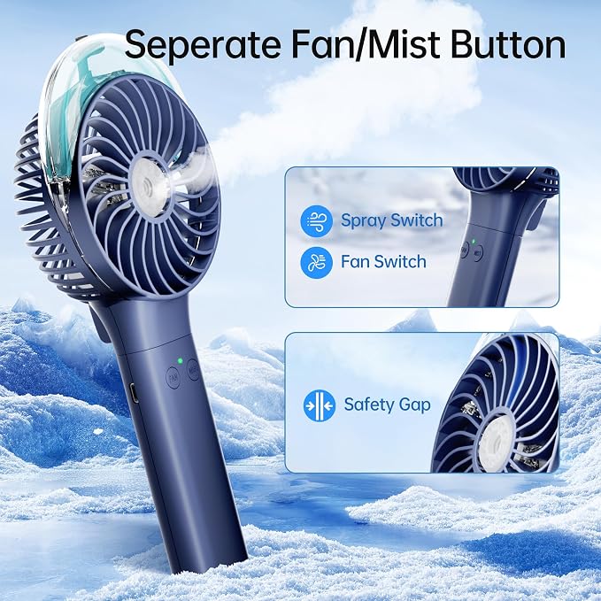 PANERGY Handheld Misting Fan – Rechargeable Battery Operated, Handheld Personal - Image 4