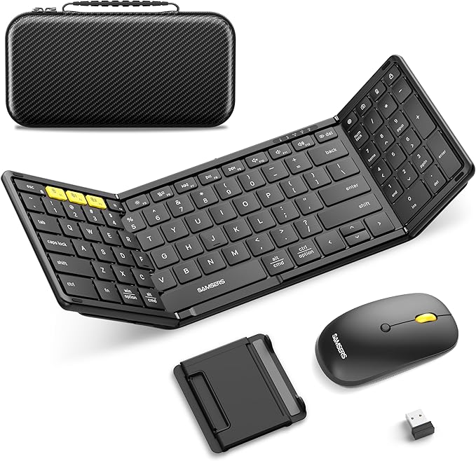 Foldable Keyboard and Mouse, Samsers Folding Bluetooth Keyboard Combo, 2.4G + by HOME