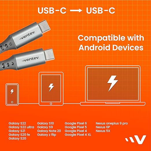 Ventev Helix 3ft Expandable USB C to USB C Cable | Fast Charging Cable - Image 7