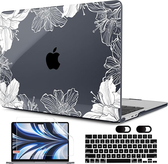 MEEgoodo Case for M4/M3/M2 MacBook Air 13.6 inch Case 2025 2024 2022, Fit Model by MEEgoodo