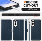 TUCCH Case Wallet for Galaxy S25 Edge, 2 in 1 Magnetic PU Leather Wrist Strap - Image 8