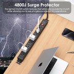 JUNNUJ 20 Amp Power Strip Heavy Duty 2 Pack, 4800J Surge Protector Metal Power - Image 5