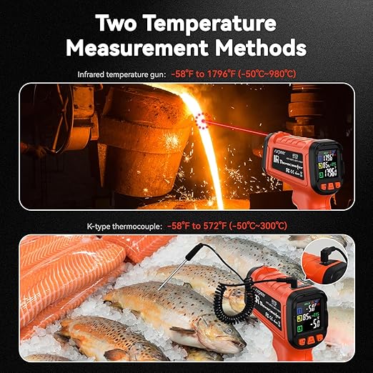 Infrared Thermometer Temperature Gun -58°F to 1796°, 16:1 Non Contact Laser - Image 5