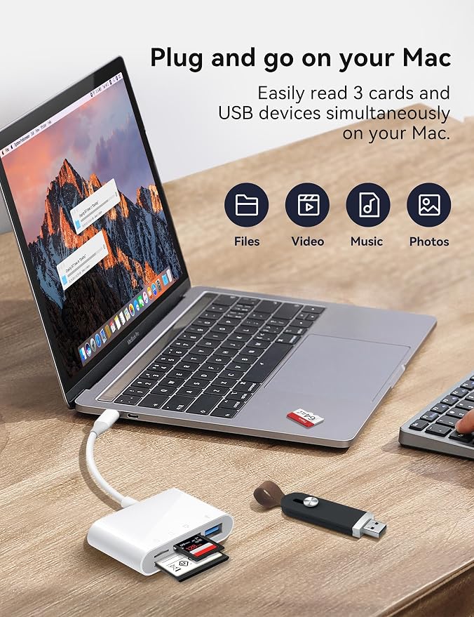SD Card Reader, USB C to Micro SD/TF/CF Memory Card Reader, 4 in 1 USB Type C - Image 3