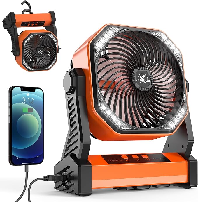 KITWLEMEN 20000mAh Battery Powered Camping Fan by KITWLEMEN