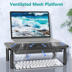 WALI Dual Monitor Stand with Storage, Desk Monitor Riser 3 Height Adjustable - Image 6