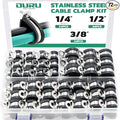 72PCS Stainless Steel Cable Clamp, Rubber Coated Cushioned Insulated Cable by OURU