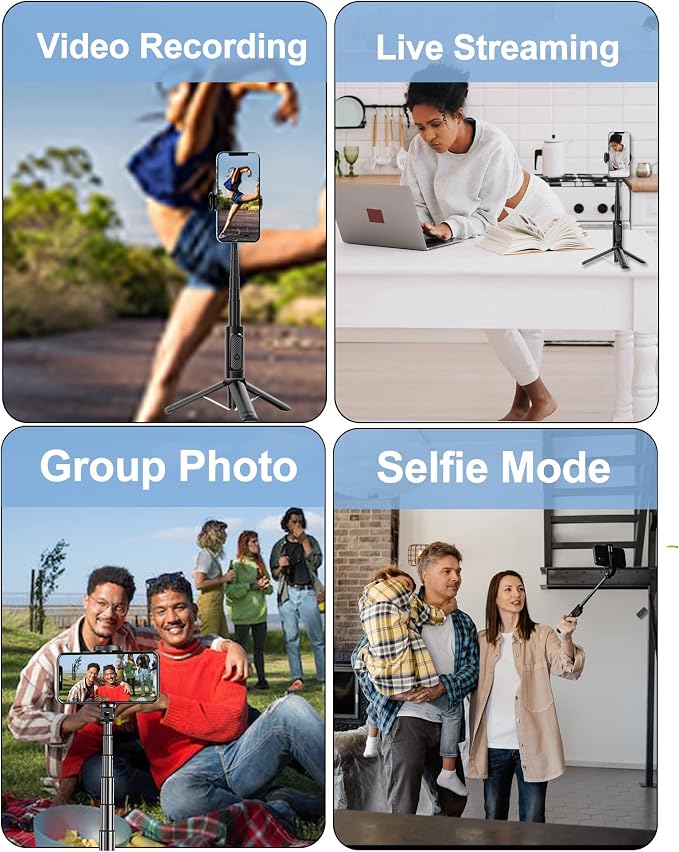 Selfie Stick Tripod with Remote Aluminum Alloy Phone Tripod Bluetooth Remote - Image 8