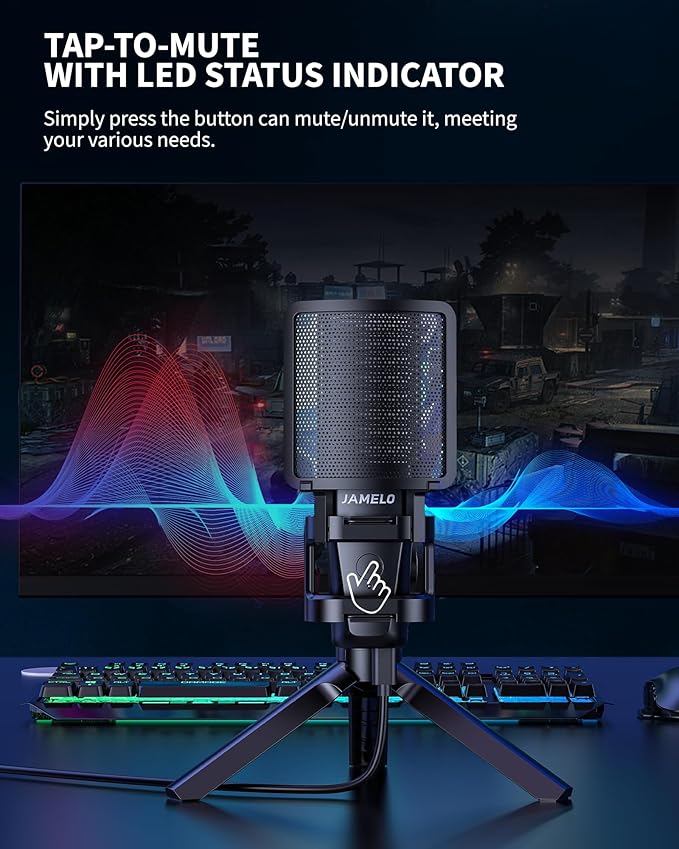 USB Gaming Microphone, Computer Recording Condenser Mic - Image 5