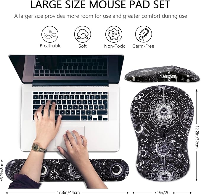 Mouse Pad Wrist Support, 2 in1 Keyboard Wrist Rest+ Ergonomic Mouse Pad - Image 5