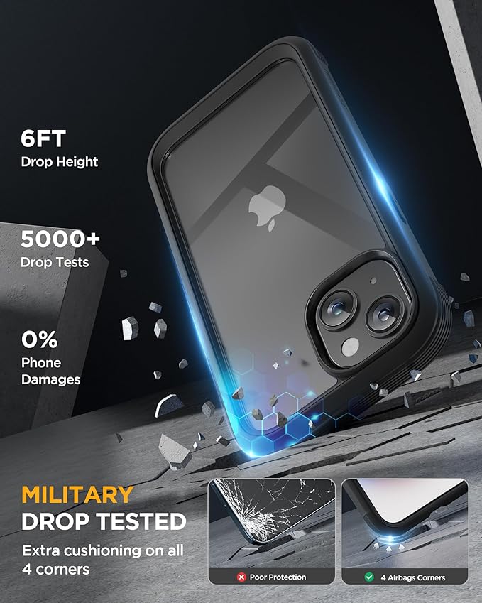Miracase Glass Series Designed for iPhone 15 Plus Case 6.7', Full-Body Military - Image 3