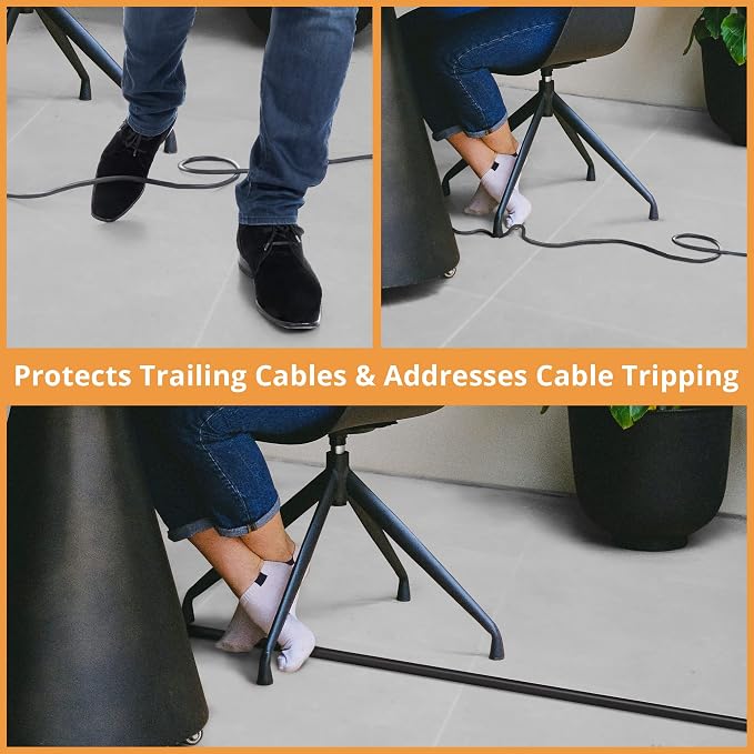 12ft Cord Cover Floor for Extension Cords, Self-Adhesive Floor Cable Cover to - Image 3