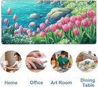 Large Mouse Pad Blooming Tulips Gaming Desk Pad Computer Keyboard Non-Slip - Image 5