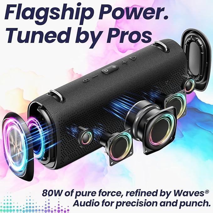 Vibe Pro Outdoor Bluetooth Speaker, 80W Peak Loud Portable Wireless Speaker - Image 4