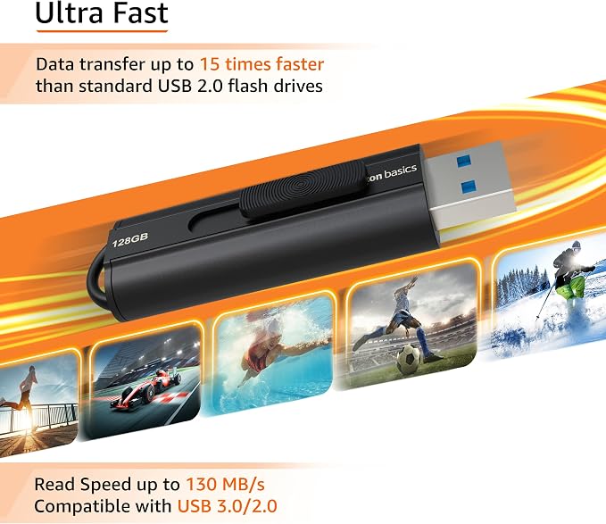 Amazon Basics 128 GB Ultra Fast USB 3.1 Flash Drive - Image 3