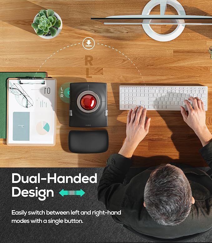 Nulea M512 Wireless Trackball Mouse, Ergonomic 55mm Trackball, 4 Level - Image 5