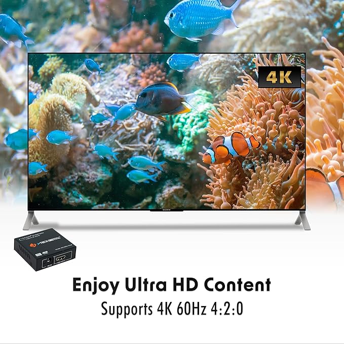 4K@60 HDMI Splitter 1 in 2 out 1X2 Powered Splitter - Image 2