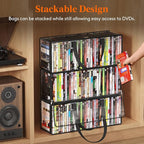 Lifewit DVD Storage Bags, Front Window Zipper Design, Stackable Media Organizer - Image 6