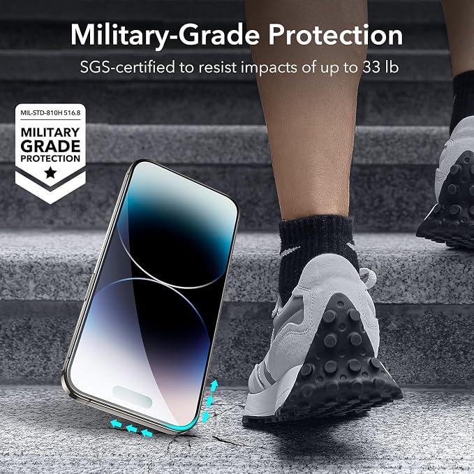 ESR for iPhone 14 Pro Screen Protector Set, 3 Tempered-Glass Screen Protectors - Image 2