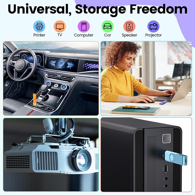 Kepmem Flash Drive 4GB USB 2.0 10 Pack Swivel Blank Memory Stick Bulk Thumb - Image 4