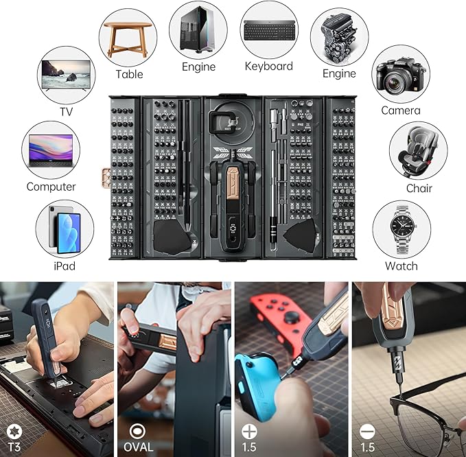 Mini Precision Screwdriver Set, JAKEMY 180 in 1 Laptop Screwdriver Repair Tool - Image 4