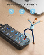 Powered USB Hub, Wenter 5 Ports USB 3.0 Hub - Image 5
