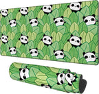 Panda and Leaves Gaming Mouse Pad 3mm Thick Stitched Edge Waterproof Non-Slip by Unknown