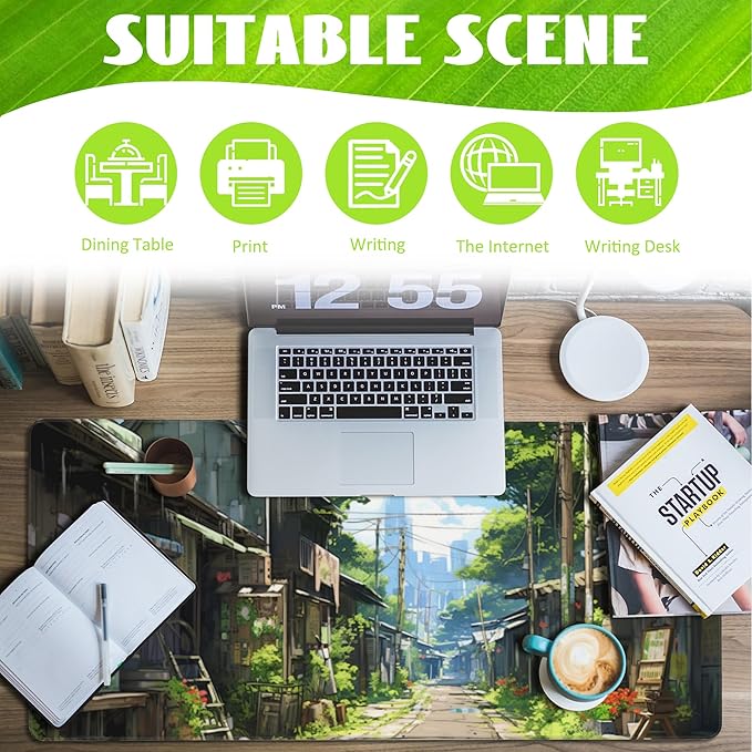 Anime Abandoned Town Desk Mat, Large Gaming Mouse Pad - Image 3