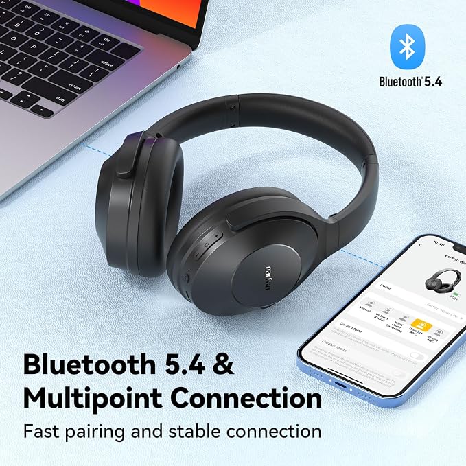 EarFun Wave Life Hybrid Active Noise Cancelling Headphones, Wireless Over Ear - Image 7