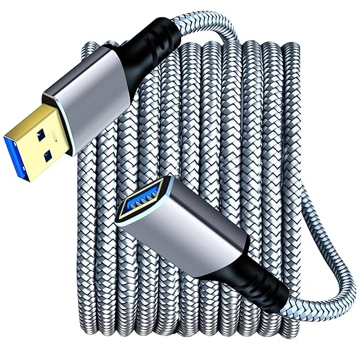 Tan QY USB 3.0 Extension Cable 24.5Ft/7.5M, USB 3.0 High Speed Extender Cord - Image 3