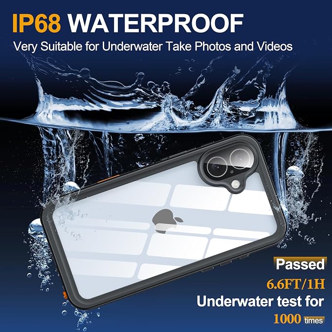 for iPhone 16 Plus Case Waterproof, Built-in Privacy Screen & HD Screen Double - Image 4