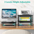 WALI Dual Monitor Stand with Storage, Desk Monitor Riser 3 Height Adjustable - Image 5
