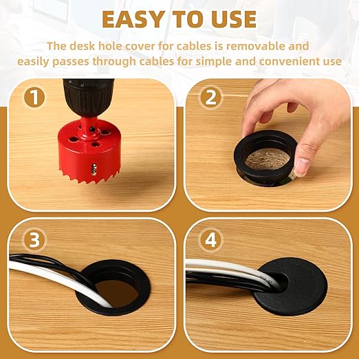 Desk Grommet 2 Inch 10 Pieces, Desk Hole Cover - Image 4
