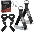 FitBeast Aluminum Exercise Handles & Lifting Straps Set by FitBeast