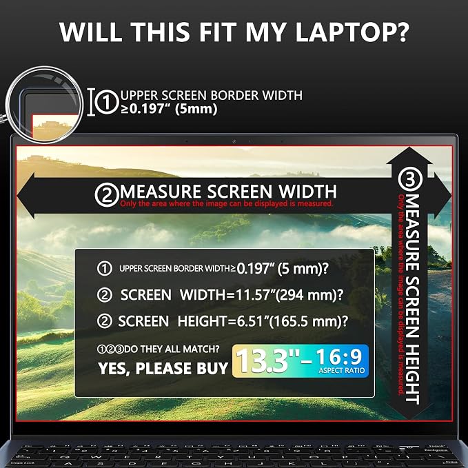FILMEXT Magnetic Laptop privacy screen 13.3 inch - Image 4