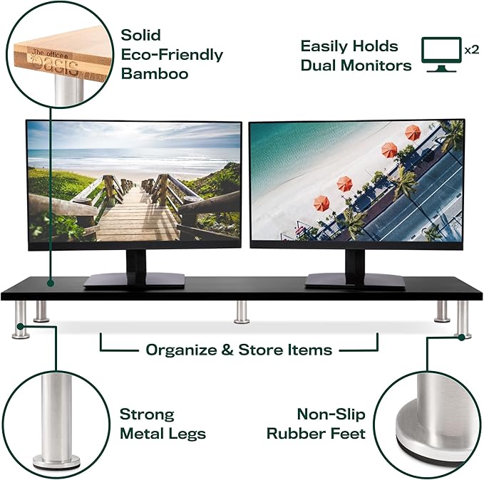 The Original Bamboo Dual Monitor Stand - Image 5