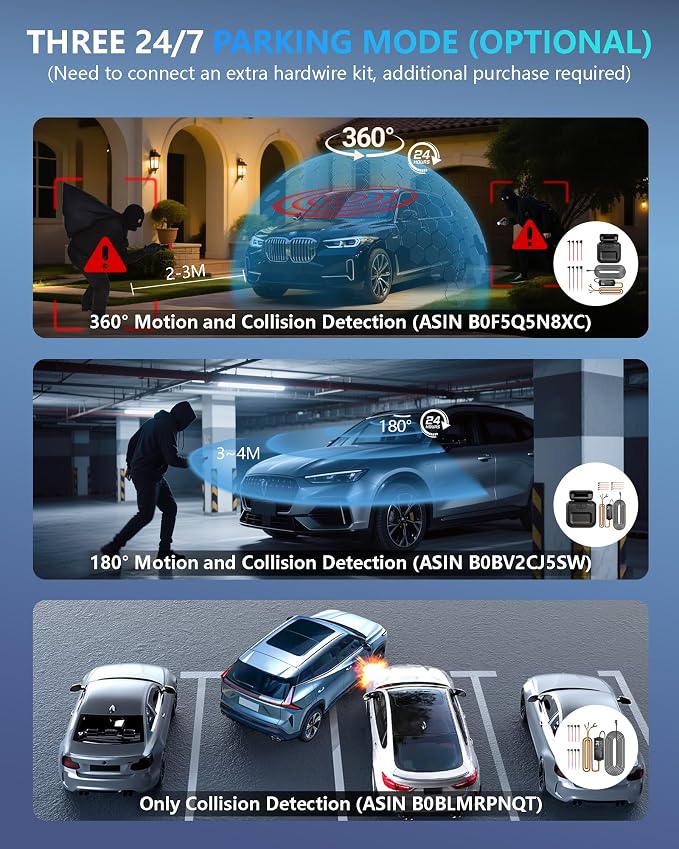 Dash Cam 4 Channel Front and Rear Inside, 360° Car Camera 4K UHD, Dash Camera - Image 6