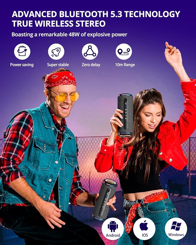 Tronsmart T7 Lite 24W Portable Bluetooth Speaker, Enhanced Bass, Rainbow Light - Image 5